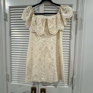 Cynthia Steffe Cream Eyelet Mini Dress